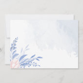 Dusty Blue Gold Geometric Pink Floral Wedding Save The Date (Achterkant)