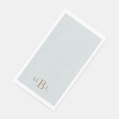 Dusty Blue Gold Monogram Weddenschap Servet (Hoek)