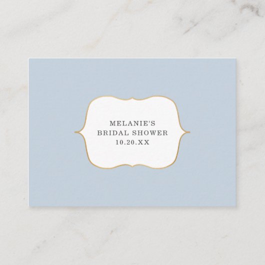 Dusty Blue Gold Request Enclosure Card Informatiekaartje (Achterkant)