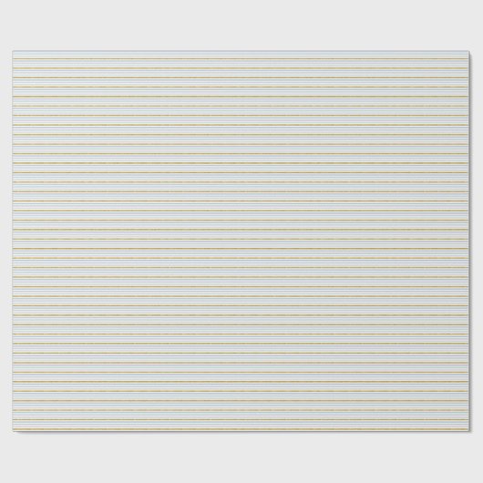 Dusty Blue & Gold Stripe Wrapping Paper Cadeaupapier (Vlak)