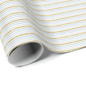 Dusty Blue & Gold Stripe Wrapping Paper Cadeaupapier (Rol Hoek)