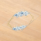 Dusty Blue Gold Wildflower Eerste Heilige Communie Acryl Uitnodigingen (Laagn)