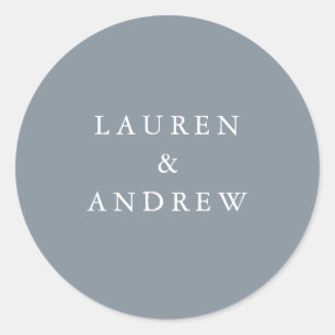 Dusty Blue Gray Modern Wedding Envelope zegels