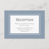 Dusty Blue Gray Modern Wedding Reception Informatiekaartje (Voorkant)