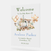 Dusty Blue Green Train Boy Douche Affiche de bienv (Angle)