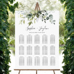 Dusty Blue Greenery Élégant tableau de mariage<br><div class="desc">Le design présente un bouquet de verdure aquarelle, d'eucalyptus et un succulent sur un arrière - plan blanc. Le design présente de la verdure dans les tons bleu poussiéreux et des couleurs vertes variées. Voir le lien de collection sur cette page pour voir tous les éléments correspondants dans cette belle...</div>