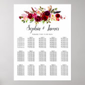 Dusty Blue Greenery Élégant tableau de mariage (Devant)