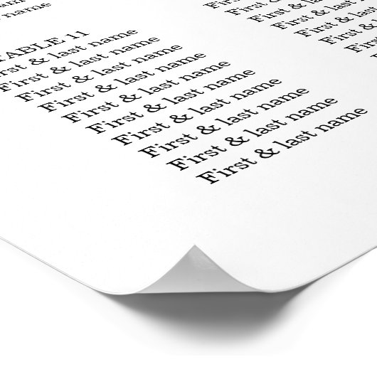 Dusty Blue Greenery Elegant Wedding Seding Chart Poster (Hoek)