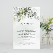 Dusty Blue Greenery Floral Boho Mariage Cartes de (Debout devant)