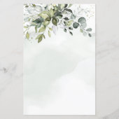 Dusty Blue Greenery Floral Boho Mariage Cartes de (Dos)