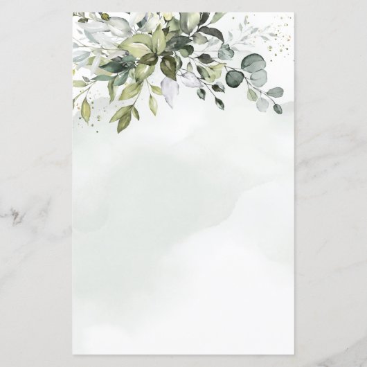 Dusty Blue Greenery Floral Boho Mariage Cartes de (Dos)