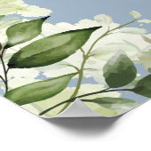 Dusty Blue Greenery Floral Mariage Affiche de bien (Coin)