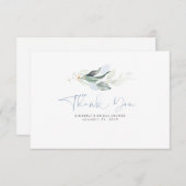 Dusty Blue Greenery Or Feuilles petit Merci (Devant / Derrière)