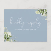 Dusty Blue Greenery Song Aanvraag RSVP Briefkaart (Voorkant)