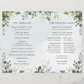 Dusty Blue Greenery Thémded Wedding Programs (Achterkant)
