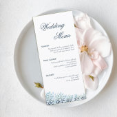 Dusty Blue Greenery Wedding Menu