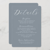 Dusty Blue Grey Calligraphy Script Enclosure Kaart (Voorkant / Achterkant)