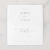 Dusty Blue Grey Minimalist Weddenafel Number (Buitenkant ongevouwen)