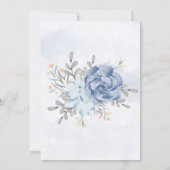 Dusty Blue Grey Peint Peony Invitations de mariage (Dos)