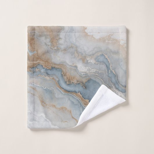 Dusty Blue Grey Tan Beige Abstract Bad Handdoek (Wasdoekje)