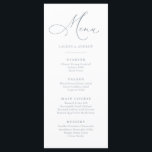 Dusty Blue Gris Minimaliste Simple Flat Menu<br><div class="desc">Elégant et moderne,  menu plat minimaliste bleu-gris poussiéreux. Menu entièrement personnalisable pour votre mariage ou événement.</div>