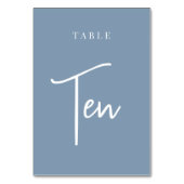 Dusty Blue Hand Scripted Table TEN Kaart (Achterkant)