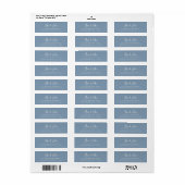 Dusty Blue Handwrite Script Return Address Etiket (Full Sheet)