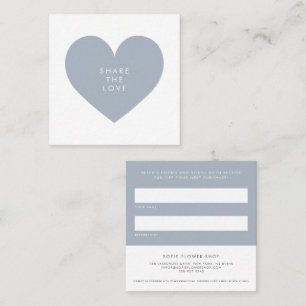 Dusty Blue Heart Minimalist Deel de liefde Aanbevelingskaartje