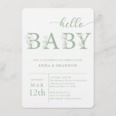 Dusty Blue Hello Baby Wildflower Invitation (Devant)