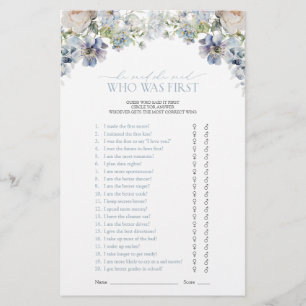 Dusty Blue Hij zei dat ze florale douche spel zei