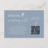 Dusty Blue Honeymoon Fund QR Code Trouwregister Informatiekaartje (Voorkant)