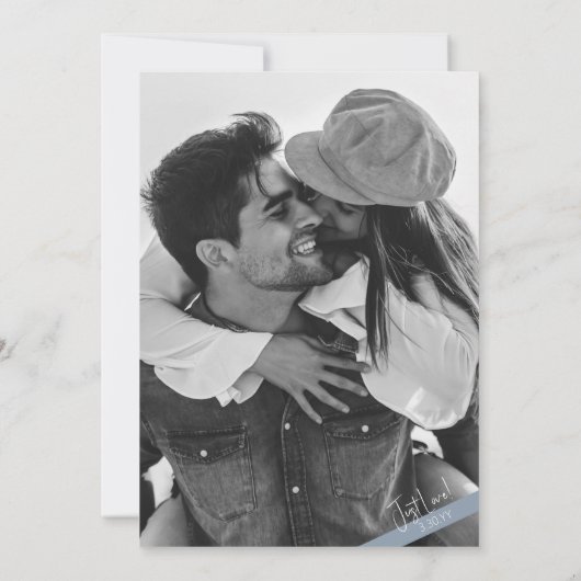 💍✨Dusty Blue houdt gewoon van een Casual bruiloft Kaart (Achterkant)