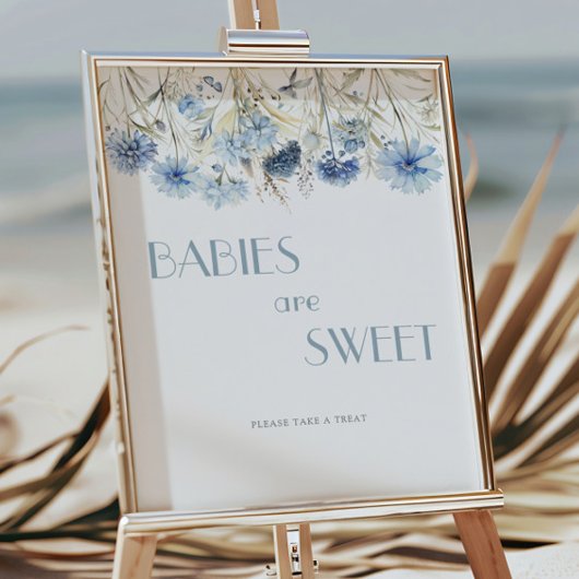 DUSTY Blue Hydrangea Baby shower Baby's zijn zoet Poster