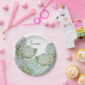 Dusty Blue Hydrangea Bouquet Papieren Bordje (Feest)