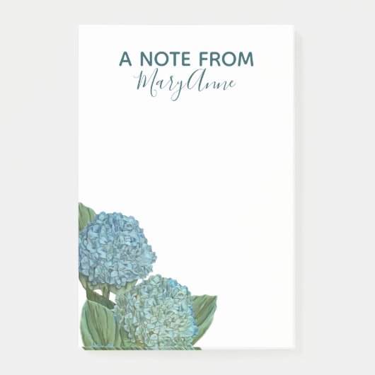 Dusty Blue Hydrangea Bouquet Post-it® Notes (Voorkant)