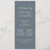 Dusty Blue Hydrangea Elegant Floral Ceremony Programma (Achterkant)