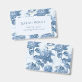 Dusty Blue Hydrangea Elegante makelaar Badge (Voor- en achterkant)