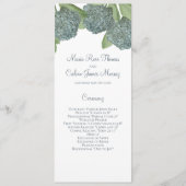 Dusty Blue Hydrangea Floral Elegant Ceremony Programma (Voorkant)