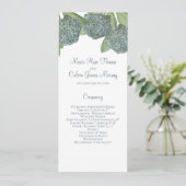 Dusty Blue Hydrangea Floral Elegant Ceremony Programma (Staand voorkant)