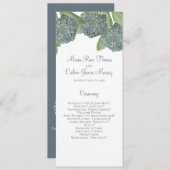 Dusty Blue Hydrangea Floral Elegant Ceremony Programma (Voorkant / Achterkant)
