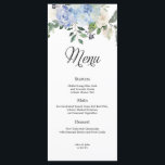 Dusty Blue Hydrangea Floral Menu Mariage<br><div class="desc">Cet élégant menu de Mariage Floral Dusty Blue Hydrangea est la façon idéale d'ajouter une touche de romantisme à votre journée spéciale. Doté d'une belle décoration florale bleu poussiéreuse d'Hydrangea, ce menu ne manquera pas de compléter n'importe quel thème mariage. Chaque menu est soigneusement conçu pour présenter vos plats de...</div>