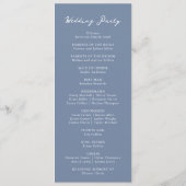 Dusty Blue Hydrangea Floral Wedding Programma (Achterkant)