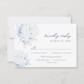 Dusty Blue Hydrangea Meal Options RSVP Card (Voorkant)