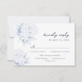 Dusty Blue Hydrangea Meal Options RSVP Card Kaartje (Voorkant)