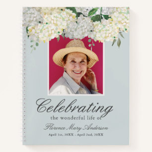 Dusty Blue Hydrangea Memorial Funeral Livre d'or