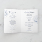 Dusty Blue Hydrangea Programme de mariage plié (Intérieur)