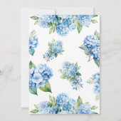 Dusty Blue Hydrangea Watercolor Faire-part de mari (Dos)
