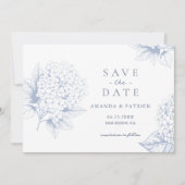 Dusty Blue Hydrangea Wedding Enregistrer la carte (Devant)