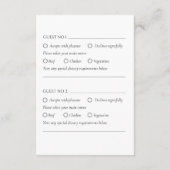 Dusty Blue Hydrangea Wedding RSVP Informatiekaartje (Achterkant)