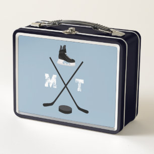 Dusty Blue Ice Hockey Classic Verdrietig Monogram